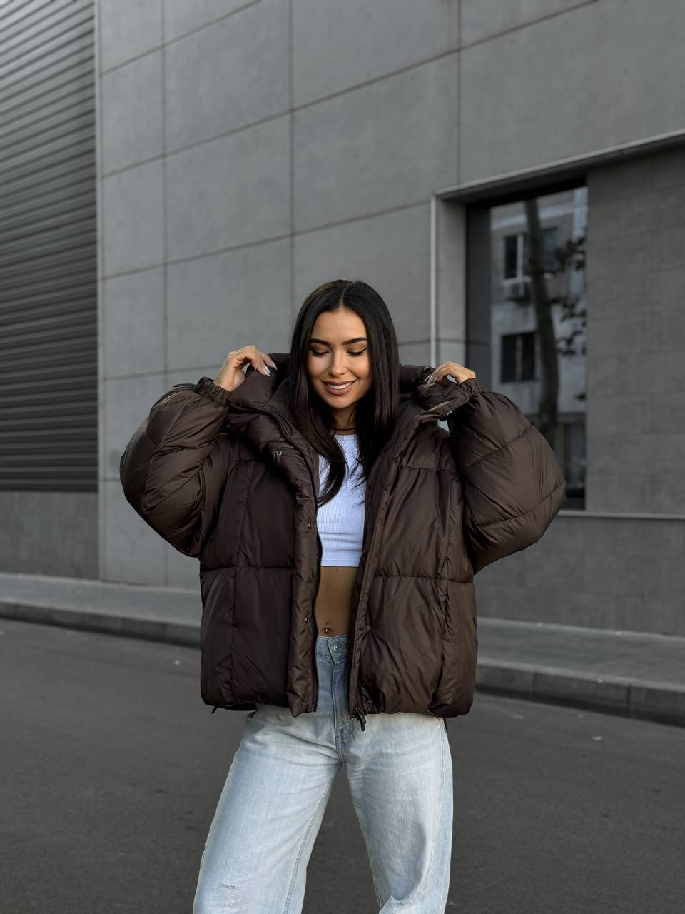 Пуфер жіночий, наповнювач еко пух