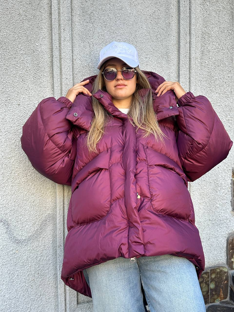 Пуфер подовжений жіночий бордо